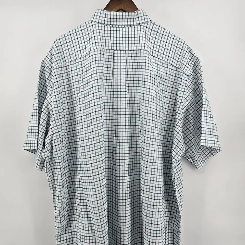 Polo Ralph Lauren White Check Flesh Pony Short Sleeve Button Down Shirt Men 2XB